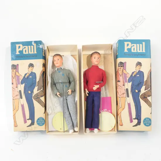 TWO 'PAUL' DOLLS (SINDYS BF) C. 1960S IN ORIG. BOX
