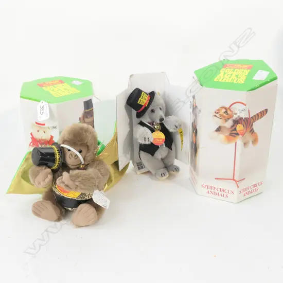 TWO STEIFF CIRCUS ANIMALS, US MARKET 2000-2001, ORIG BOXES