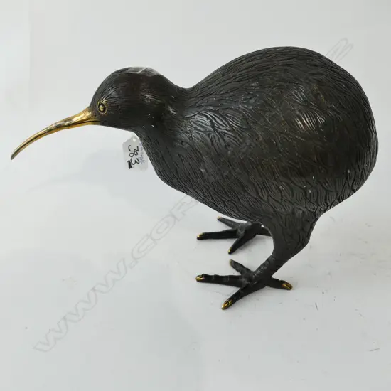 CAST BRONZE KIWI WITH POLISHED BEAK H 220 MM
