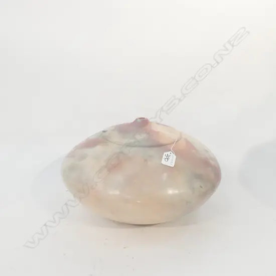 RAKU FIRED VASE MARKED N.N D 370 MM