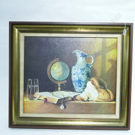 JOS KIVITS PRINT 'PEARL OF GREAT PRICE' (STILL LIFE WITH BLUE & WHITE JUG) 430 x 530mm