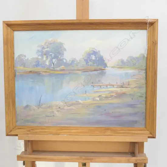 A/U RIVER SCENE PAINTING H. 420 W. 570MM
