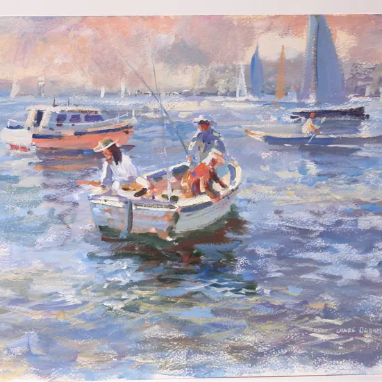 LANCE O'GORMAN ACRYLIC ON PAPER 'MISSION BAY SIGNED