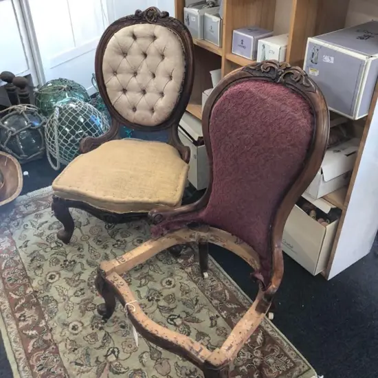 TWO VICTORIAN CHAIRS - require attention