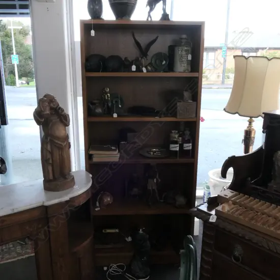TALL OAK BOOKCASE WITH ADJUSTABLE SHELVES H  1180 MM