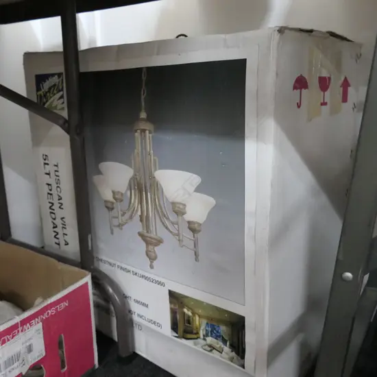 5 LIGHT 'TUSCAN VILLA' CHANDELIER 690MM H 660MM DIA