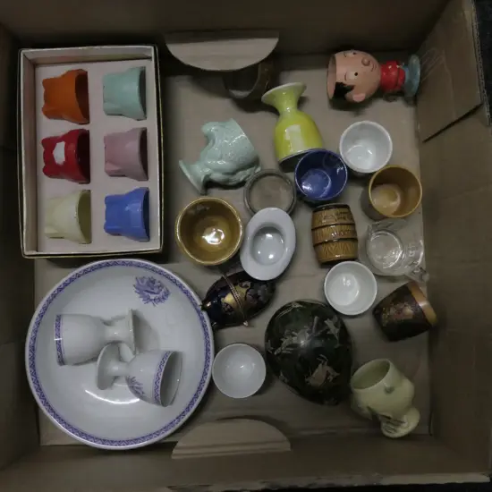 ASST EGG CUPS GLASS/CERAMIC/WOOD ETC
