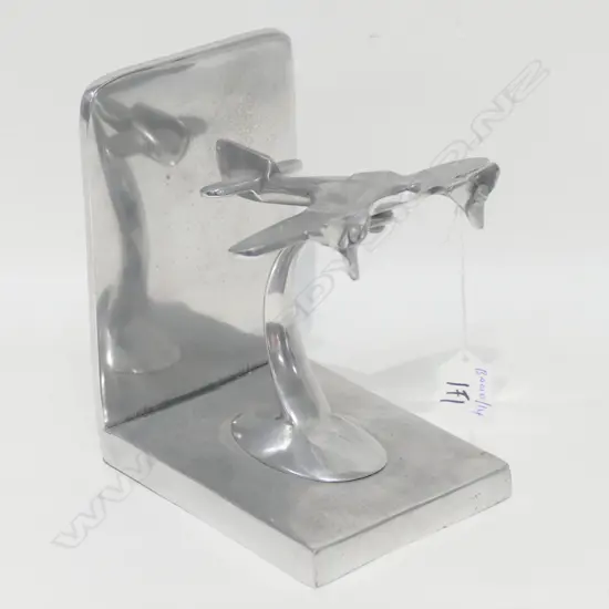 ART DECO ALLOY PLANE ON STAND H 190 MM