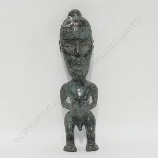 CAST BRONZE MAORI TEKOTEKO FIGURE H 350 MM