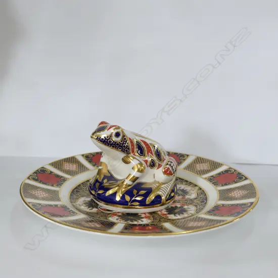 ROYAL CROWN DERBY FROM PAPER WEIGHT + IMARI PLATE