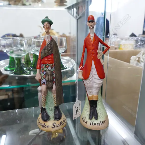 TWO GERMAN FIGURINES 190MM H 'FOX HUNTER' AND 'LONDON SCOTTISH'