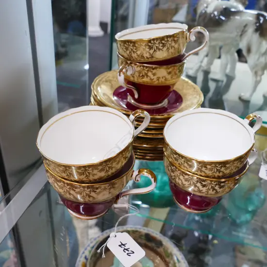 6X AYNSLEY BONA CHINA CUP AND SAUCERS 