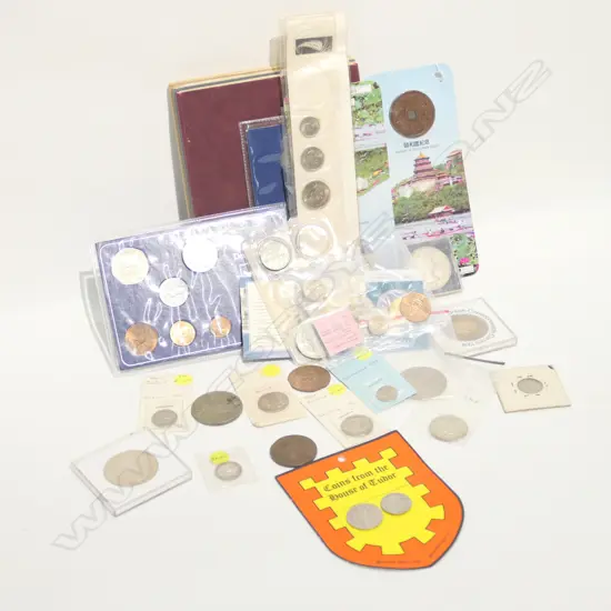 ASST NZ DECIMAL + PRE DECIMAL COINS + ASST WORLD COINS