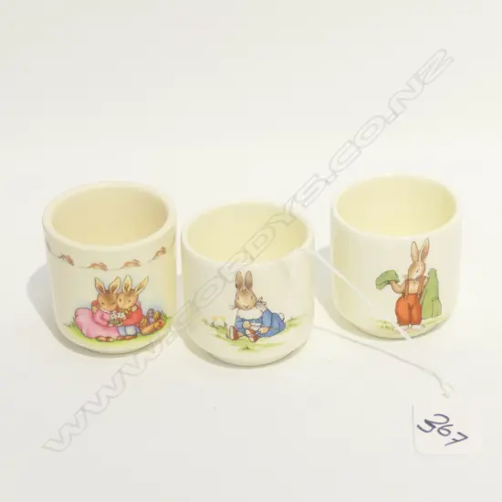 3 R/DOULTON BUNNYKINS EGG CUPS