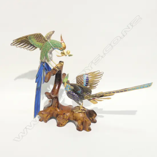 CLOISONNE BIRD SCULPTURE  H. 225MM