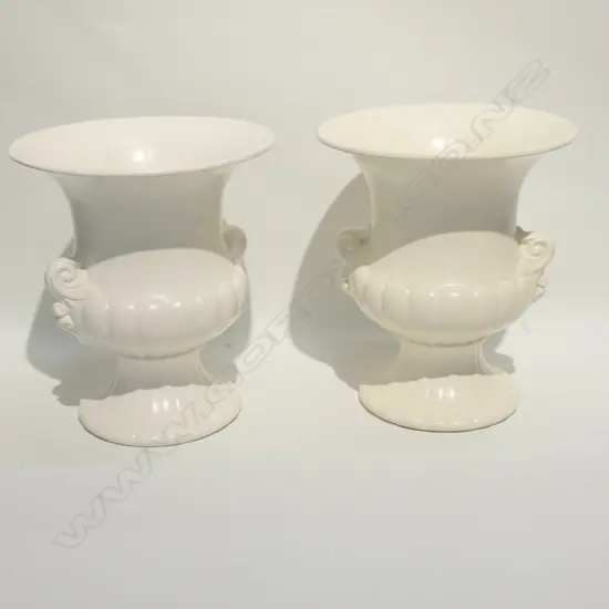 PAIR CROWN LYNN '593' VASES, ONE AF 230MM H
