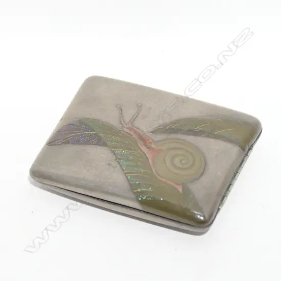 ARTS AND CRAFTS ENAMELLED SNAIL CIGARETTE CASE