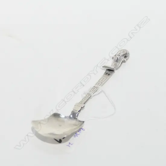 VICT SILVER EGYPTIAN REVIVAL SUGAR SPOON w PHAROAH'S HEAD FINIAL. B'HAM 1876