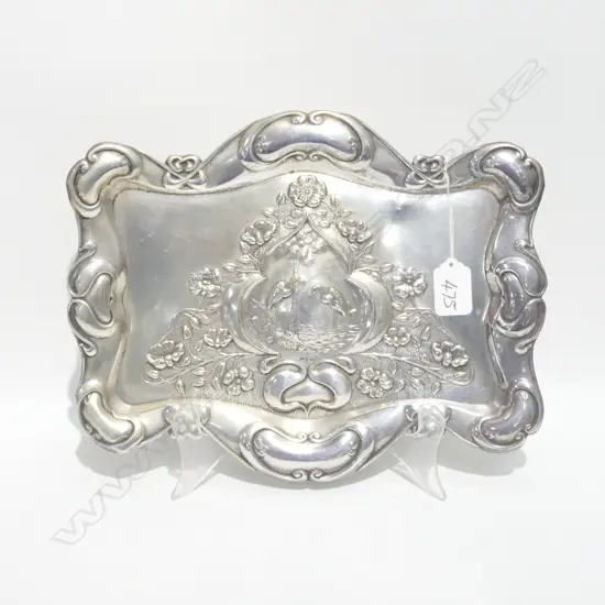 SILVER PLATE ART NOUVEAU DRESSING TABLE TRAY 