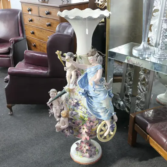 LARGE ITALIAN VASE WITH PUTTI DECORATION A/F H 1290 MM