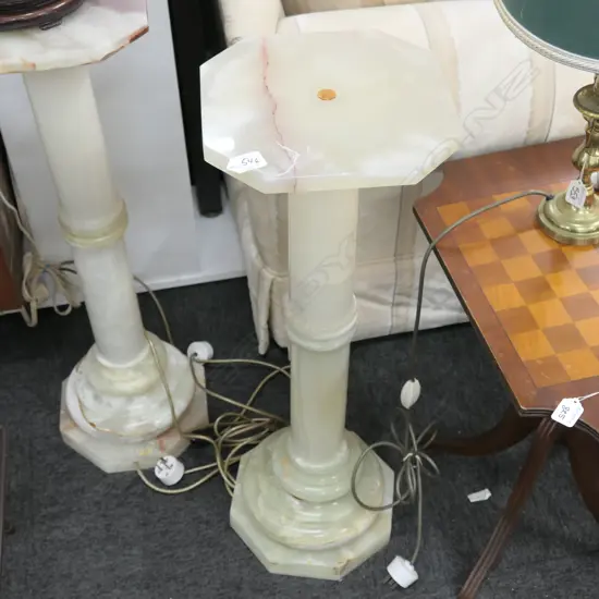 PR OF ALABASTER COLUMNS WITH INTERNAL LIGHTS H 800 MM