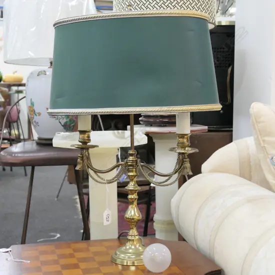 BRASS TWIN LIGHT SIDE LAMP H 530 MM