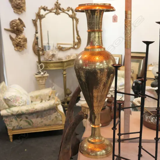 TALL INDIAN BRASS VASE H 750 MM