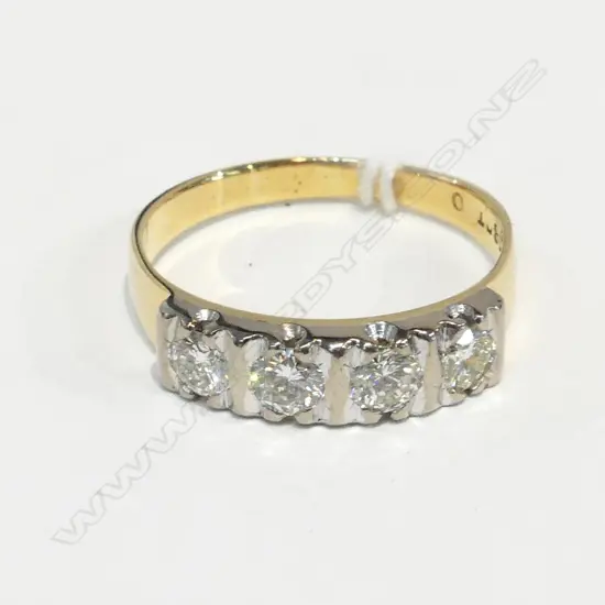 18CT GOLD FOUR STONE DIAMOND RING - insurance replacement $3290