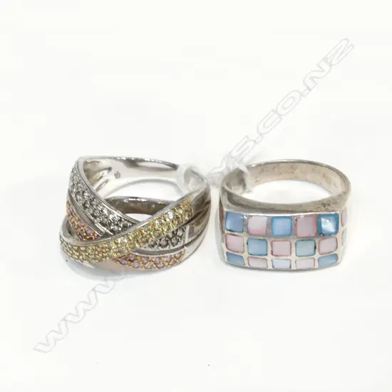 2 STG SILVER RINGS