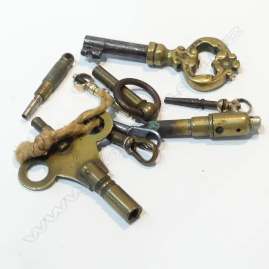 5 POCKET WATCH KEYS + 4 CLOCK KEYS