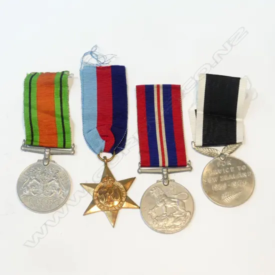 WWII WAR MEDAL,1939-45 STAR, DEFENSE MEDAL & NZ SERVICE MEDAL 