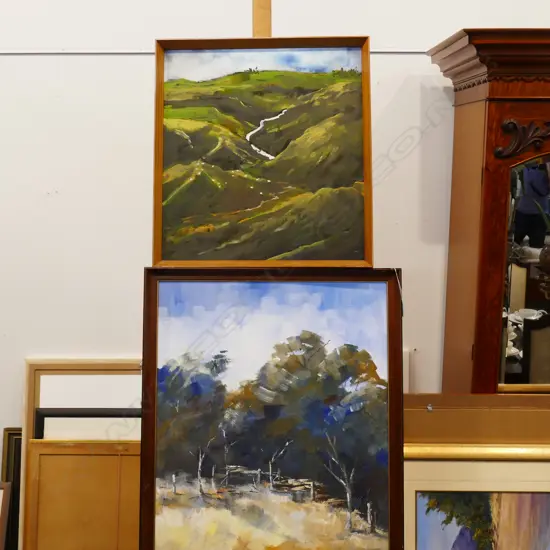 2 OIL PAINTINGS ONE SIGNED S.A RUDMAN