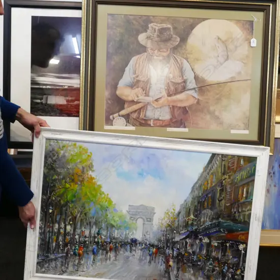 OIL OF PARIS /A ADAMS PRINT/+FISHING PRINT 1050 X 1270 MM