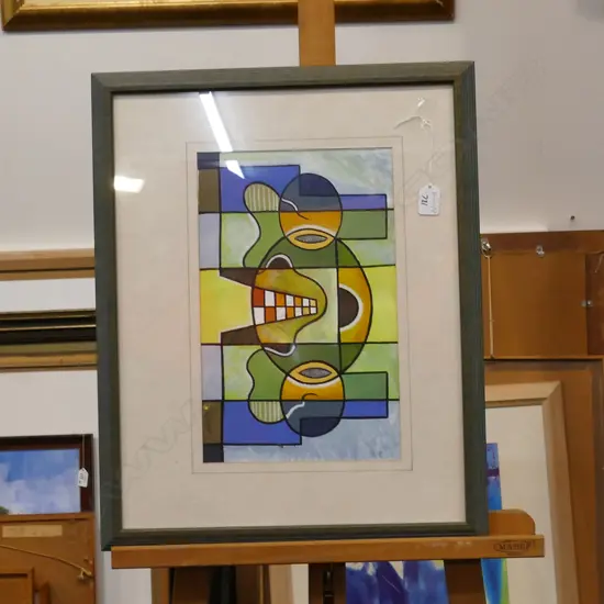 ACRYLIC ON PAPER ABSTRACT BY J ROGER 230 X 380 MM