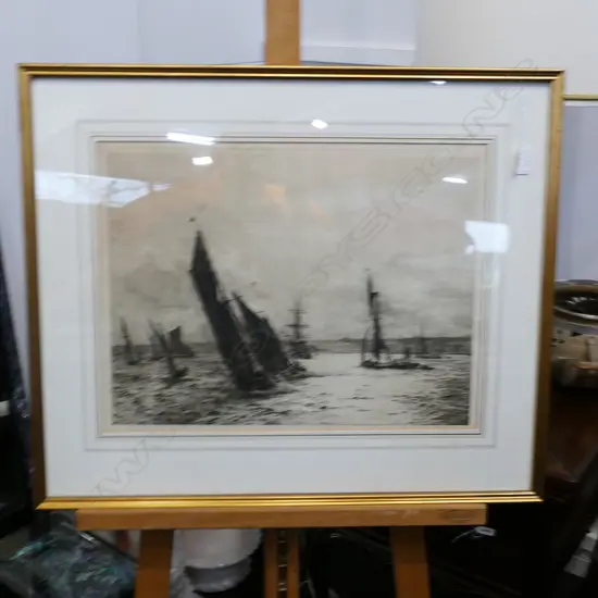 WILLIAM LIONEL WYLIE ETCHING 'A STIFF BREEZE.... 
