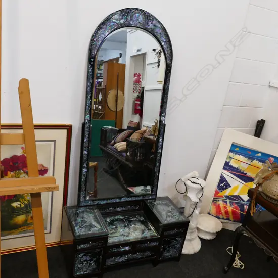 ORIENTAL MOP INLAY DRESSING TABLE WITH MIRROR H 1700MM W 830MM