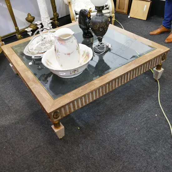 GLASS INSET COFFEE TABLE