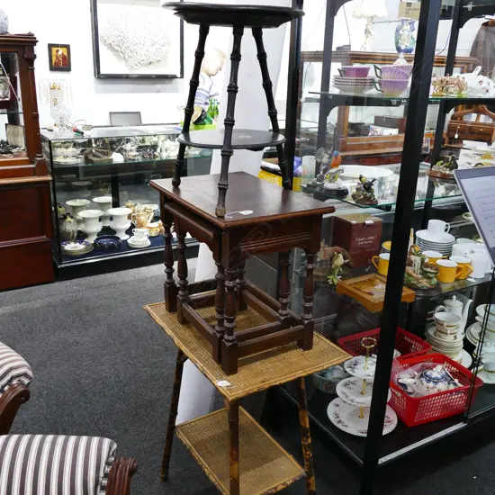 FOUR ASST SIDE TABLES INCL. BAMBOO W. 615 