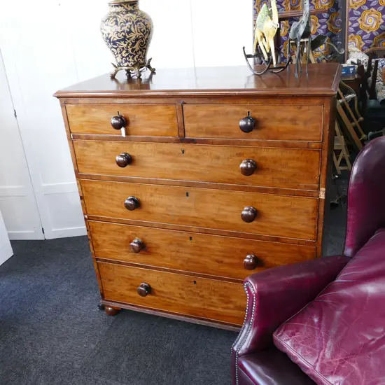 VICTORIAN MAHOGANY SIX DRAWER CHEST A.F