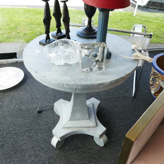 GALVANISED TIN COUNTRY OCCASIONAL TABLE DIA. 700mm