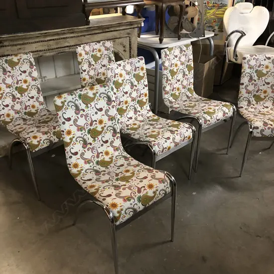 6X RETRO DINNING CHAIRS (NEWLY RECOVERED)