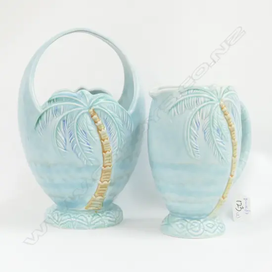 BESWICK PALM BASKET A/F + JUG H260 MM