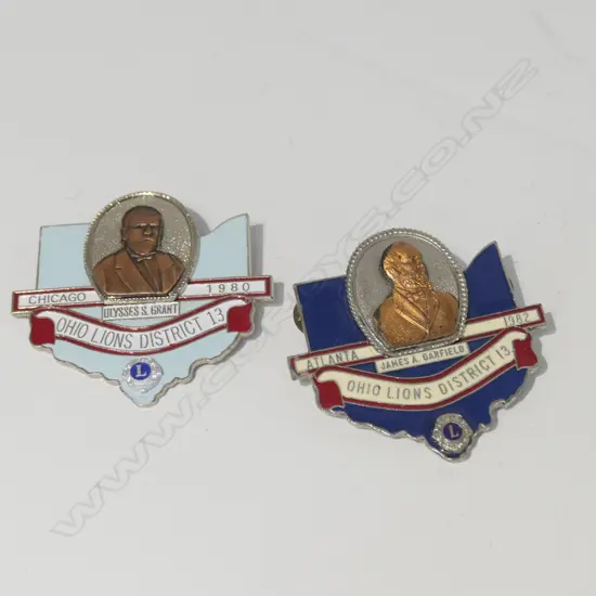 2 OHIO LIONS CLUB BADGES