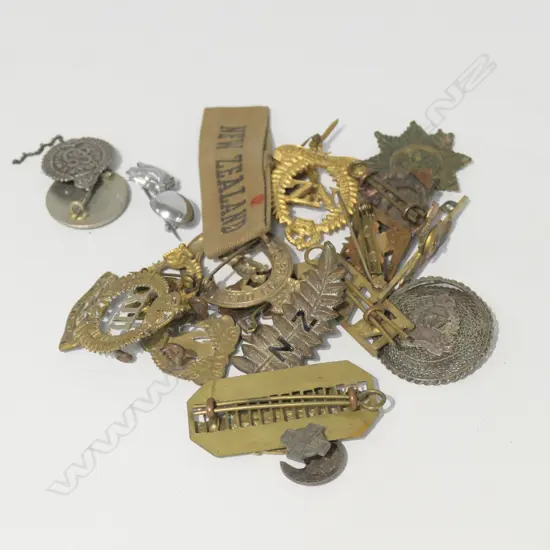 COLLECTION OF NZ MILITARY BADGES INCL TARANAKI RIFLE XI REGT.