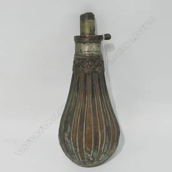 COPPER POWDER FLASK - FAMILY PROVENANCE - FLIGHT FROM KABUL 1842