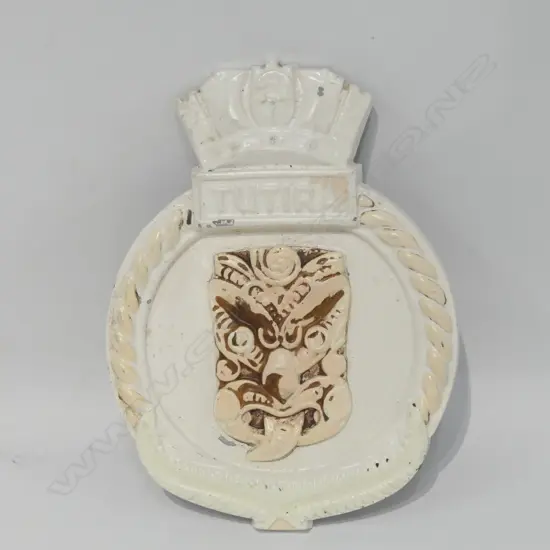 HMNZS TUTIRA (F517 LOCH CLASS FRIGATE) NAME PLAQUE, CAST ALUMINIUM. H.200mm