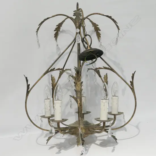 FIVE LIGHT FRENCH STYLE CHANDELIER 