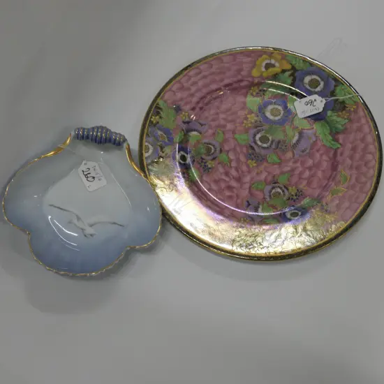 LARGE MALING LUSTRE PLATE. Dia.285mm & ROYAL COPENHAGEN DISH