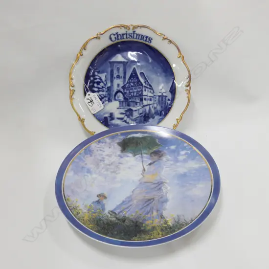 TWO PLATES; DRESDEN 'CHRISTMAS 1975' AND GOEBEL MONET