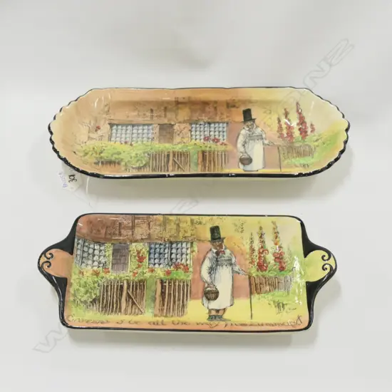 TWO ROYAL DOULTON 'GAFFER' PLATES LONGEST 330MM 